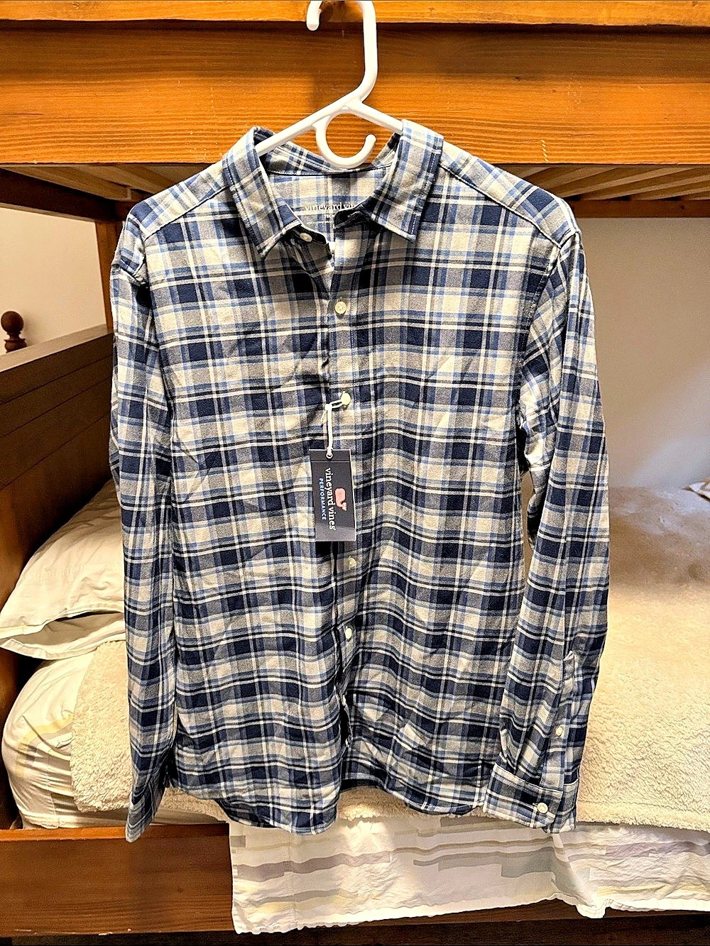 Vineyard Vines Classic Fit Tech Twill Shirt Plaid Shirt Ultimate Grey